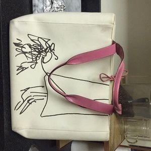 Kate spade canvas and leather tote/shoulder bag
